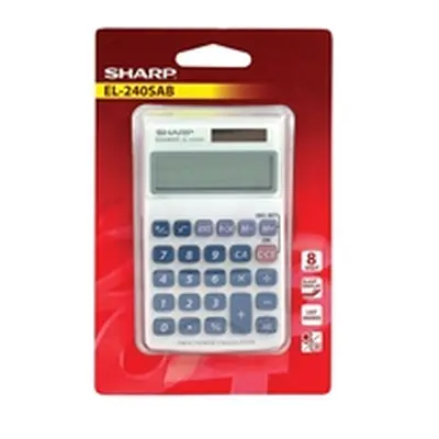 Sharp Silver 8-Digit Hand Held Pocket Calculator EL240SAB