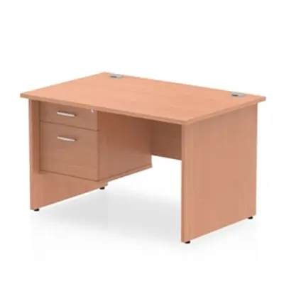 Impulse 1200 Rectangle Panel End Leg Desk Beech 1 x 2 - MI001733