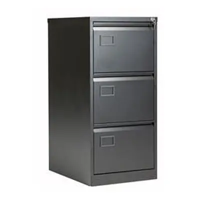 Bisley 3 Drawer Contract Steel Filing Cabinet - Black - AOC3BLK