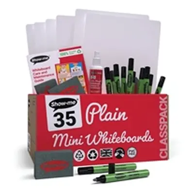 Show-me StayClean A4 Whiteboards Plain (35 pens erasers cleaners)