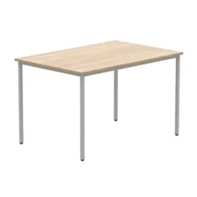 Office Rectangular Multi-Use Table 1200X800 Canadian Oak/Silver