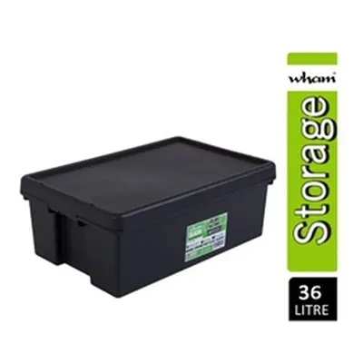 Wham Bam Black Recycled Storage Box 36 Litre