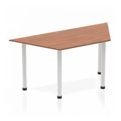 Impulse Trapezium Table 1600 Walnut Post Leg Silver - BF00188