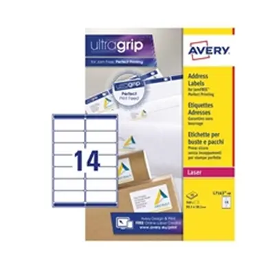 Avery Addressing Labels Laser Jam-free 14 per Sheet - L7163-40