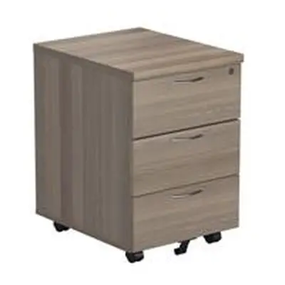 Mezzo 3 Drawer Mobile Pedestal - Grey Oak - TESMP3GO