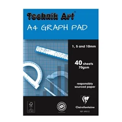 Clairefontaine Technik Art 1/5/10mm Graph Pad 40 Leaf XPG1