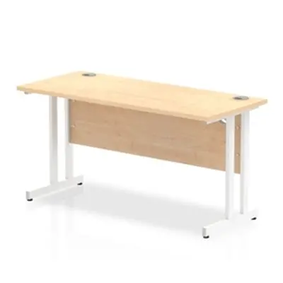 Impulse 1400/600 Rectangle White Cantilever Leg Desk Maple - MI002428