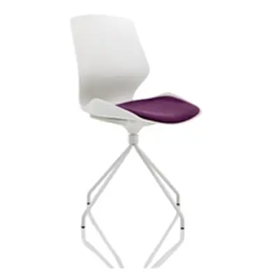 Florence Spindle White Frame Visitor Chair With Seat Tansy Purple