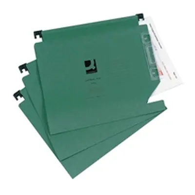 Q-Connect 15mm Lateral File Manilla 150 Sheet Green (25 Pack) KF01184