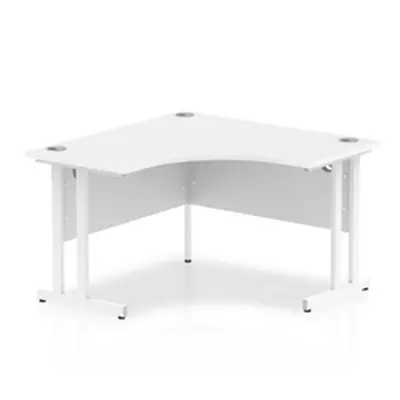 Impulse 1200mm Corner Desk White Top White Cantilever Leg