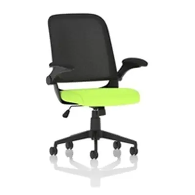 Crew Task Operator Fabric Seat Myrrh Green Mesh Chair Folding Arms