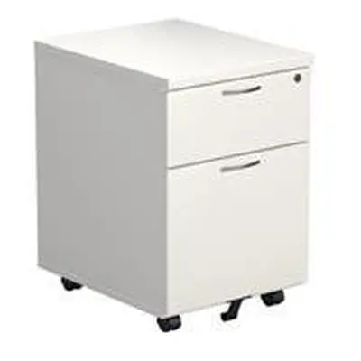 Mezzo 2 Drawer Mobile Pedestal - White - TESMP2WH