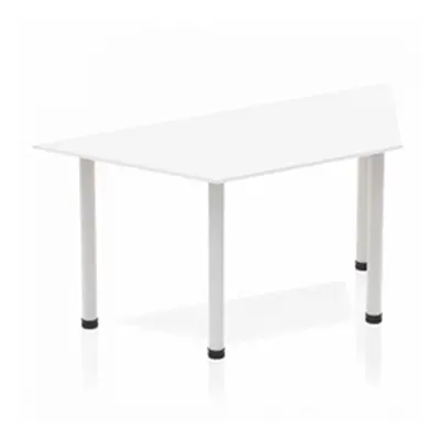 Impulse Trapezium Table 1600 White Post Leg Silver - BF00176