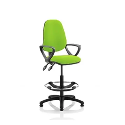 Eclipse Plus II Lever Task Operator Chair Green + Arms Draughtsman Kit