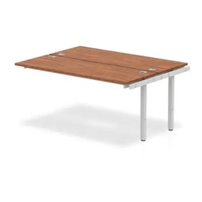 Impulse Bench B2B Ext Kit 1600 Silver Frame Office Bench Desk Walnut