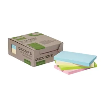 Q-Connect Recycled Notes 127x76mm Pastel Rainbow (Pack of 12) KF17325