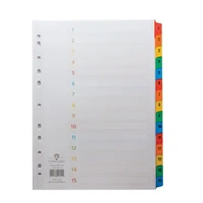 Concord Index 1-15 A4 White With Multicolour Tabs 01601/Cs16