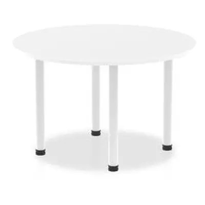 Impulse 1200mm Round Table White Top White Post Leg