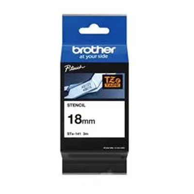 Brother P-Touch 18mm Black on White Labelling Tape 3m STE-141