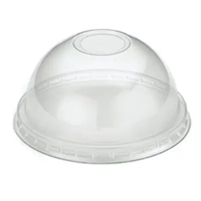 Domed Lid with Hole Recyclable PET 9oz/80mm Clear (Pack of 1000)