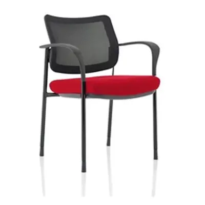 Brunswick Deluxe Mesh Back Black Frame Bespoke Seat Cherry With Arms