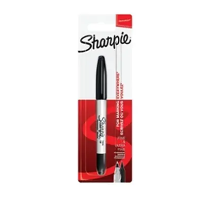 Sharpie Permanent Markers Twin Tip Blister Black (12 Pack) S0811100