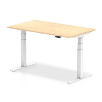 Air 1400/800 Maple Height Adjustable Desk With White Legs - HA01034