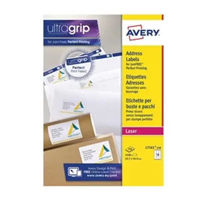 Avery Addressing Labels Laser Jam-free 18 per Sheet 63.5x46.6mm White