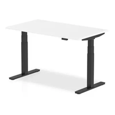 Air 1400 x 800mm Height Adjustable Desk White Top Black Leg