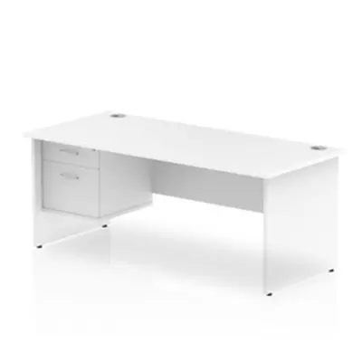 Impulse 1800 Rectangle Panel End Leg Desk White 1 x 2 - MI002253