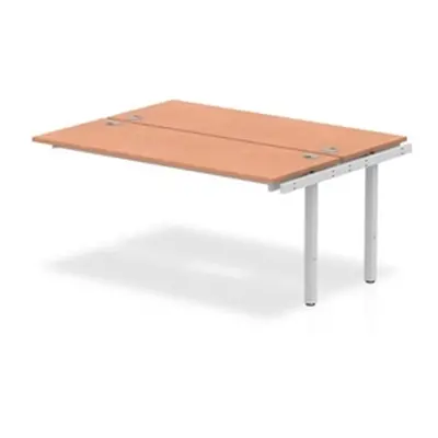 Impulse Bench B2B Ext Kit 1600 Silver Frame Office Bench Desk Beech