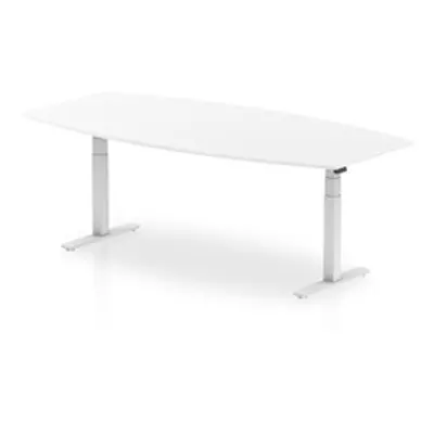 High Gloss 2400mm Writable Boardroom Table White Top White Leg