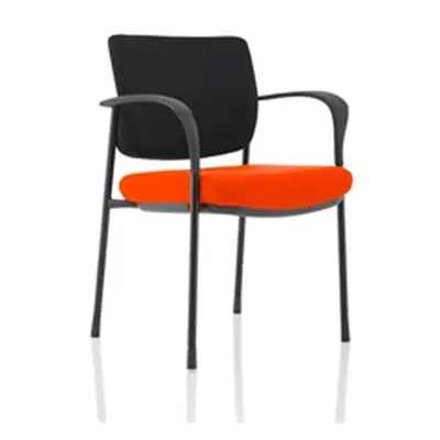 Brunswick Deluxe Black Fabric Back Black Frame Seat Orange With Arms