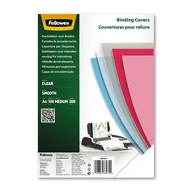 Fellowes Binding Covers A4 200 Micron Clear PET (Pack of 100) 5384701