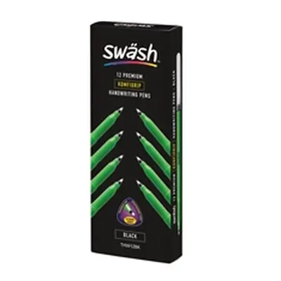 Swash KOMFIGRIP Handwriting Pen Black (12 Pack)