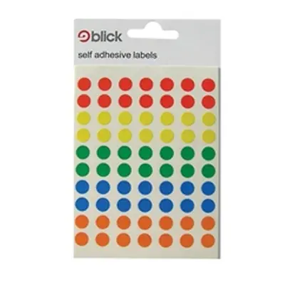 Blick Coloured Labels in Bags Round 8mm Dia 350 Per Bag - RS003656