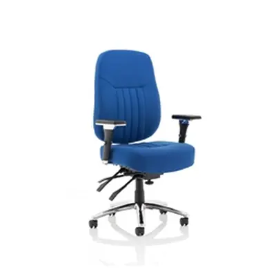 Barcelona Deluxe Blue Fabric Operator Chair