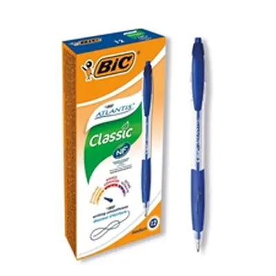 Bic Atlantis Retractable Ballpoint Pen Medium Blue (12 Pack) - 933975