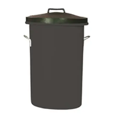 Black Heavy Duty Cylindrical Storage Bin With Lid