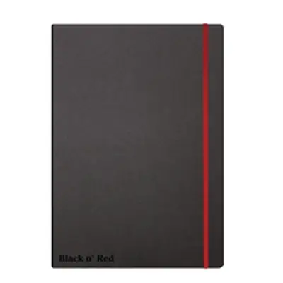 Black n' Red Casebound Hardback Notebook Ruled A4 Black 400038675