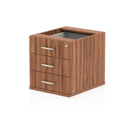 Impulse Fixed Pedestal 3 Drawer Walnut - I001644