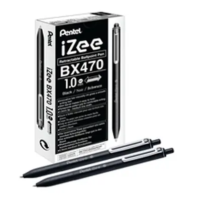 Pentel iZee Retractable Ballpoint Pen 1.0mm Black (Pack of 12) BX470-A