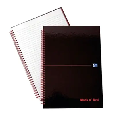 Black n' Red Ruled Wirebound Hardback Notebook A4 (5 Pack) 846350115