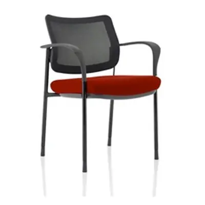 Brunswick Deluxe Mesh Back Black Frame Bespoke Seat Chilli With Arms