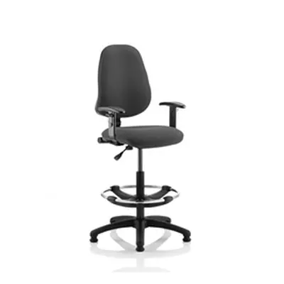 Eclipse Plus I Lever Task Operator Chair Charcoal Adjustable Arms