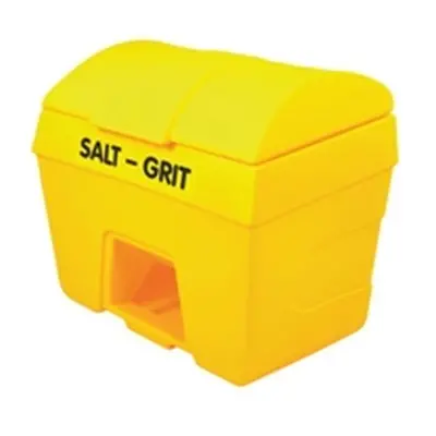 Winter Salt and Grit Bin With Hopper Feed 400 Litre Yellow