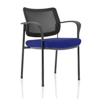 Brunswick Deluxe Mesh Back Black Frame Bespoke Seat Blue With Arms