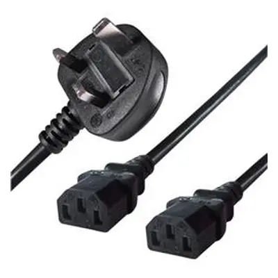 Connekt Gear 2.5m Mains Splitter Cable Plug to 2 C13 Sockets 27-0115B