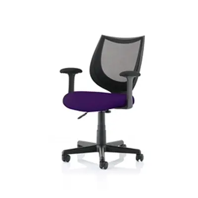 Camden Black Mesh Chair in Bespoke Seat Tansy Purple