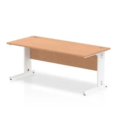 Impulse 1800/800 Rectangle White Cable Managed Leg Desk Oak - MI002726